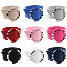 Модные черные бархатные браслеты для женщин простой многоцветный большой круг браслет Femme Кожаные Браслеты wrap браслет