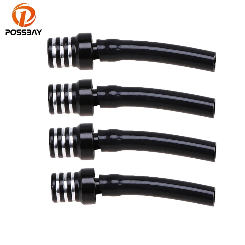 POSSBAY 4PCS/Lot Motorcycle Fuel Tank Breather Pipe 2Ways Valve Vent Breather Tube Pipe Pit Dirt Fuel Caps Black/Red/Blue