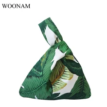 WOONAM Женская модная вечерняя сумочка с цветочным принтом, тканевая Сумочка WB273