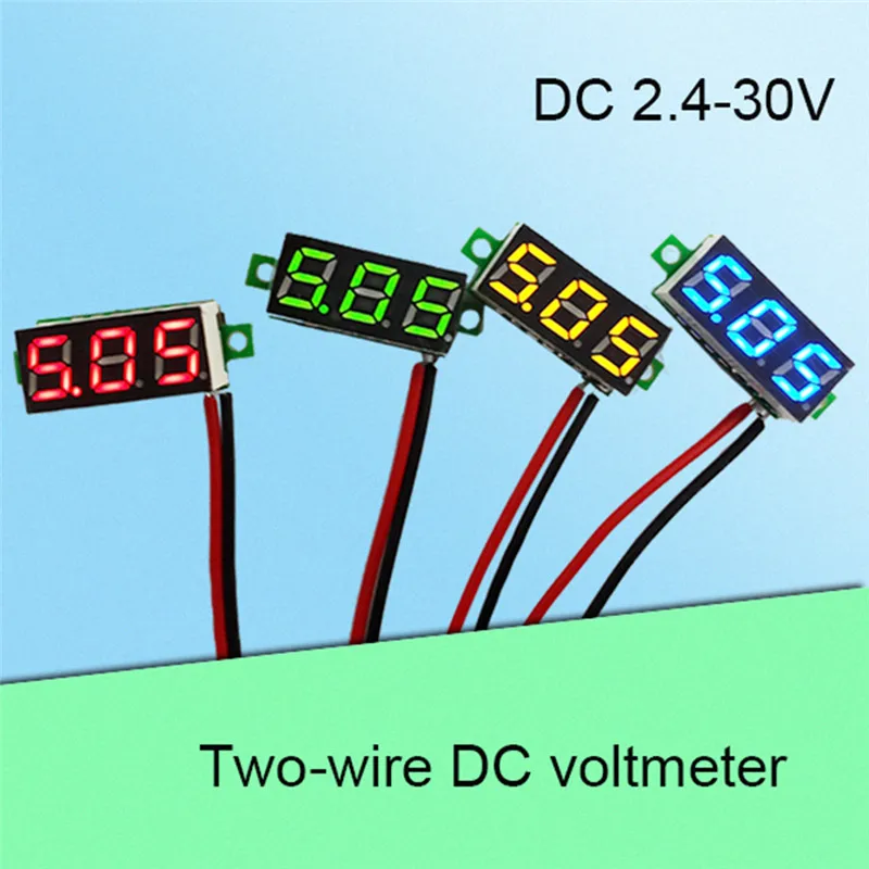 

DC 2.4-30V Super Mini Digital 4 Colors LED Car Voltmeter Voltage Volt Panel Meter Battery Monitor