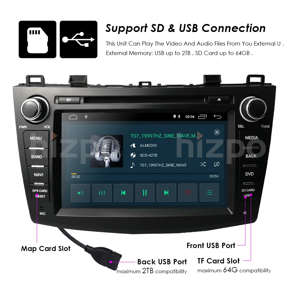 Clearance 2G+16G 1024*600 QuadCore 4GWIFI BT video audio Multimedia 2din car dvd player for Mazda 3 Mazda3 2010 2011 2012 2013 DAB DTV CAM 19