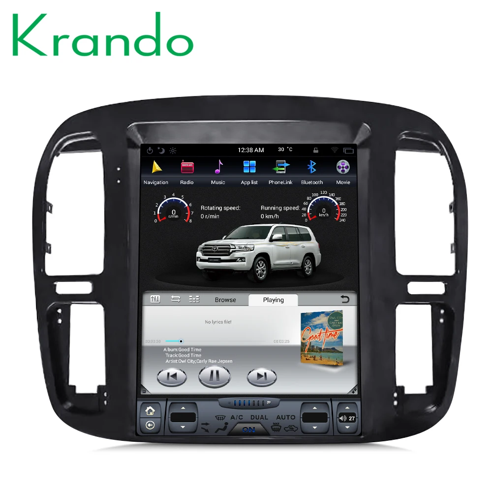 

Krando Android 6.0 12.1" Vertical screen car multimedia player GPS for Toyota Land Cruiser lc100 1999-2002 navigation KD-LC199