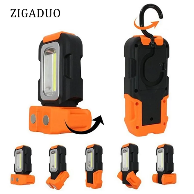 

Super Bright Rotatable COB LED Work Light Inspection Lamp Hand Torch Magnetic Camping Tent Lantern With Hook
