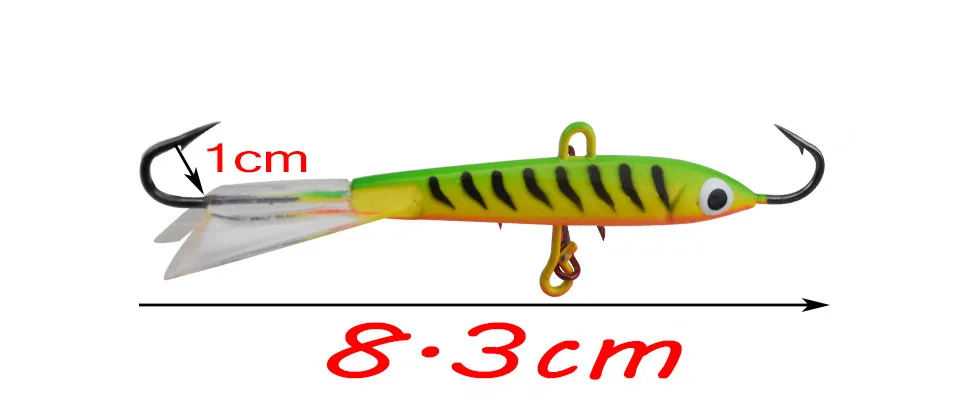 1 шт., зимняя приманка для подледной рыбалки, поддельная приманка, 83 мм, 18 г, крючки для джига, искусственная приманка-стабилизатор для ловли карпа, щуки, окуня, рыболовные снасти