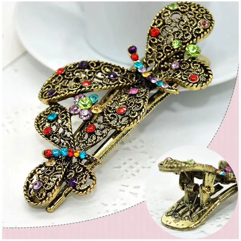 Unique Design Hollow Butterfly Bridal Hair Pins Barrettes Retro Lady