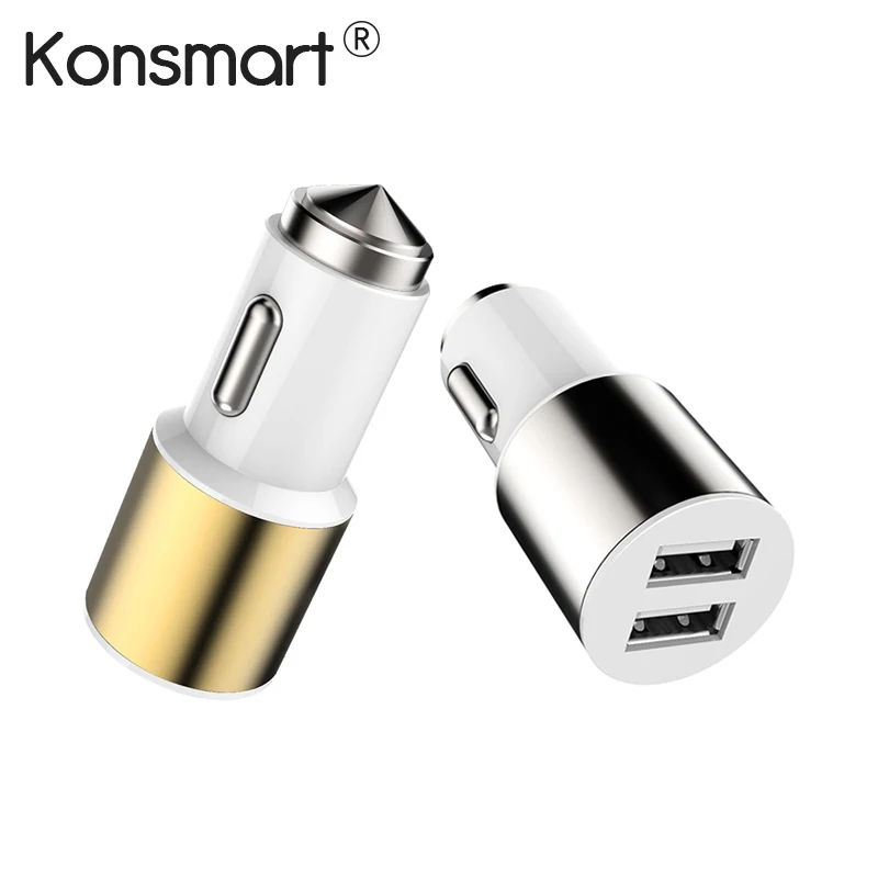 

New 3.1A Dual USB Car Charger With DC 12-24V Cigarette Lighter Splitter For iPhone 6s 7 Plus Mobile Phones Tablets PC GPS DVR
