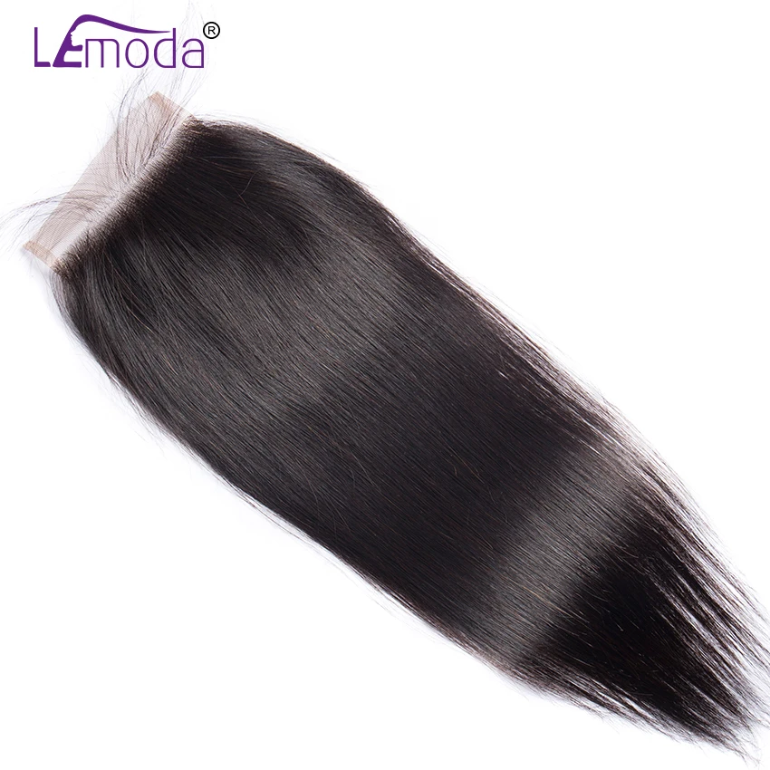 Lemoda 4x4 Lace Closure Brazilian  Human Hair Natural Color Closure Straight Remy Hair Extensions 8-20 Inch Free Shipping  (6)