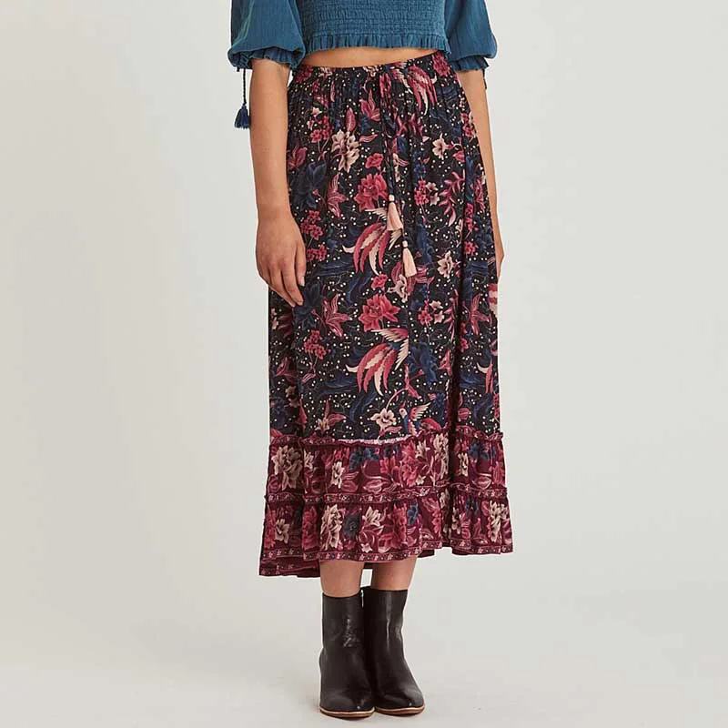 Señoras para mujer nueva Gypsy Jersey Al cuerpo Maxi Vestido Largo Damas Falda Talla 8-22