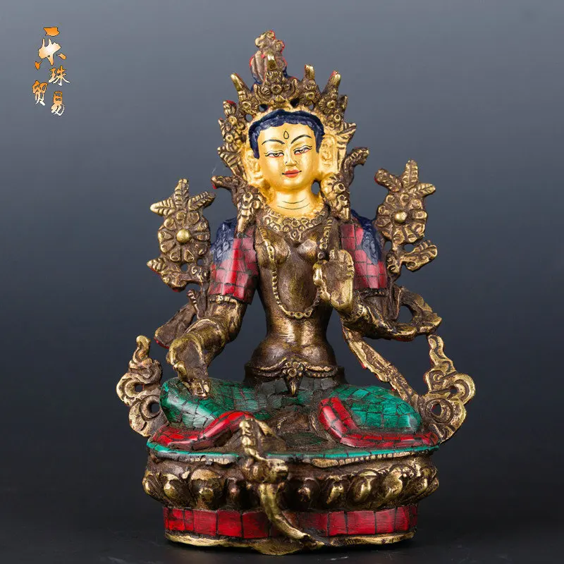 Green Tara Buddha Buddha Nepal wholesale fine Handmade Tibetan Tantric