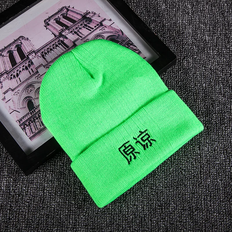 

2019 New Men's and Women's Fluorescent Green Embroidery Hat Autumn Warm Caps Winter Caps Cotton Soft For Men Women Hip Hop Hat