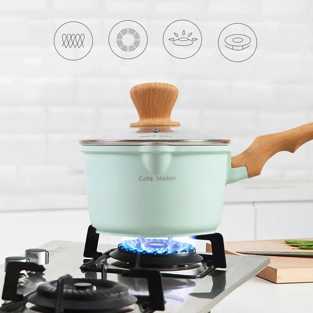 Cate Maker 16 см керамическая кастрюля для супа инструмент для приготовления пищи антипригарный молочный горшок мини соус сковорода кастрюля, зеленый/синий/розовый/бежевый