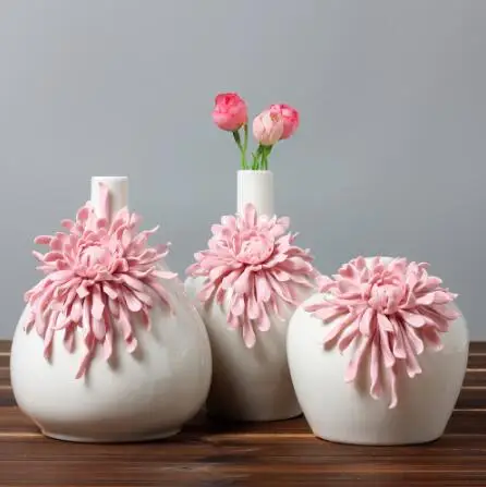 Керамические Розовый цветы ромашки ваза home decor большие напольные вазы для