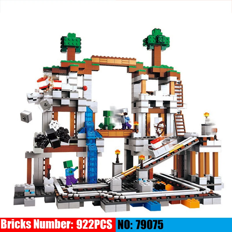 

LELE 79074 922pcs My World The Mine Building Block Compatible 21118 Bela 10179 Kids DIY Brick Toy for Children