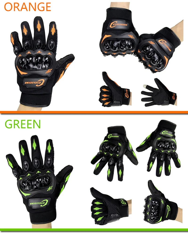 Breathable Motorcycle Full Finger Glove Screen-Touch Motocross Off Road Gloves ATV Racing Guante Black Gloves CYCLEGEAR CG666