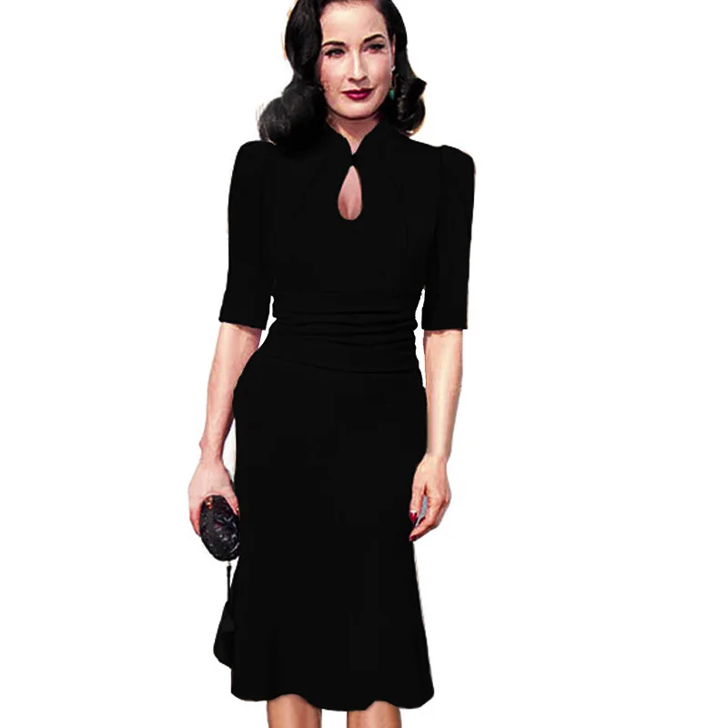

Purple Women Dresses Midi Hollow Out V-neck Evening Party Fashion Dresses Autumn Women Office Pecnil Dresses Size S M L XL XXL