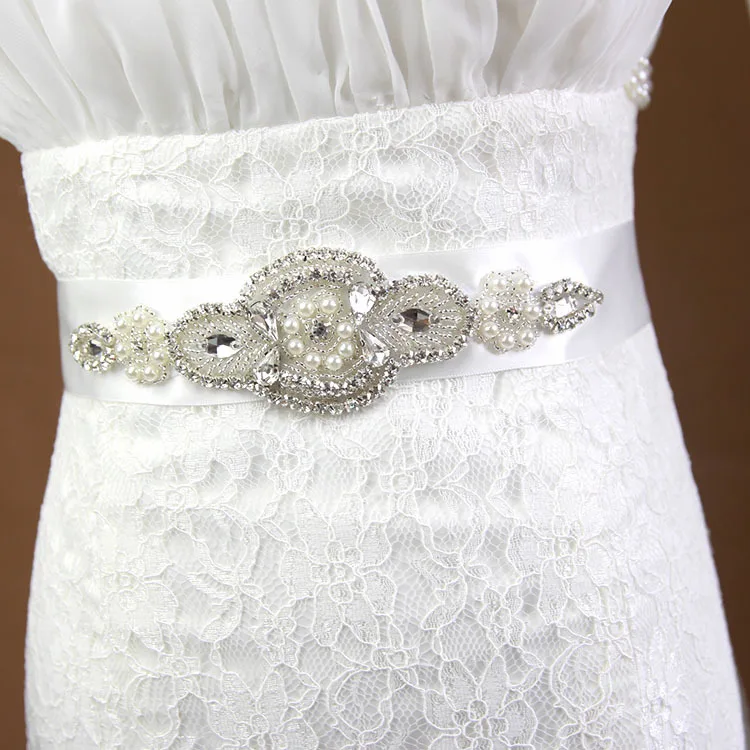 Bling Crystal Beaded Chain Bridal Sash Belt Rhinestone Bridesmaids Wedding Belts 