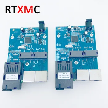 

1 Pair Industrial Gigabit Ethernet Switch 2 Port 1.25G fiber 2 RJ45 fiber optic media converter Board PCB PCBA