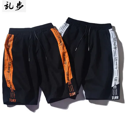 

Summer short tide original individuality casual shorts male popular logo string label sports five minute pants student overal
