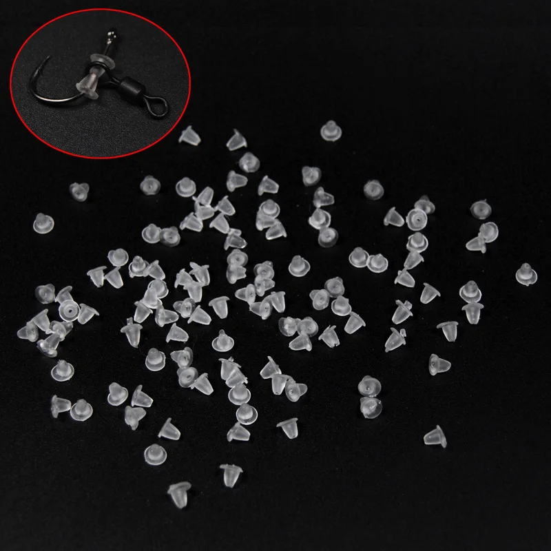 

Wifreo 500 PCS Clear Hook Stop Rubber Stoper Carp Fishing Terminal Tackle Pop Up Set Beads W