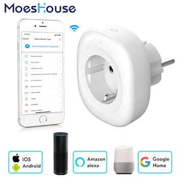 

EU Wifi Smart Socket with Mobile Remote Control can Works with Amazon Alexa Google Home No Hub or Remote Controller Required