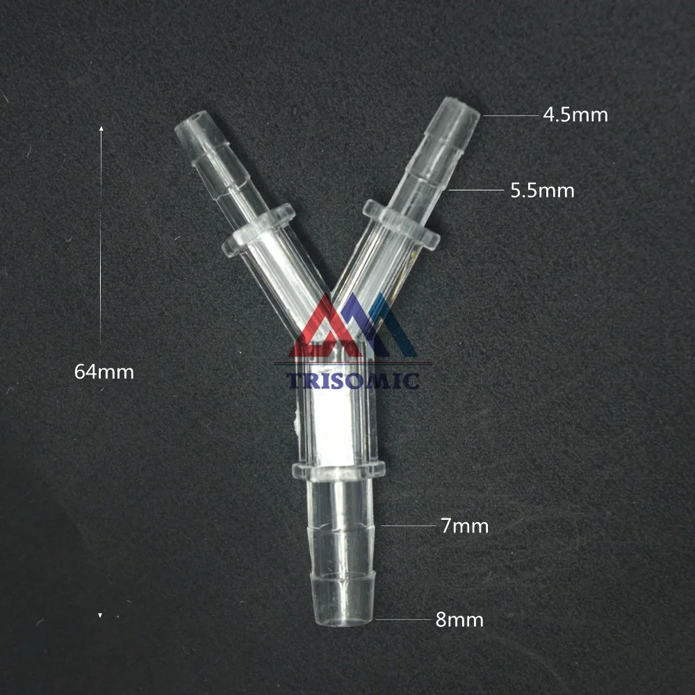 4.5mm*4.5mm*7mm Y type Reducing Connector Tube Joiner Material GPPS