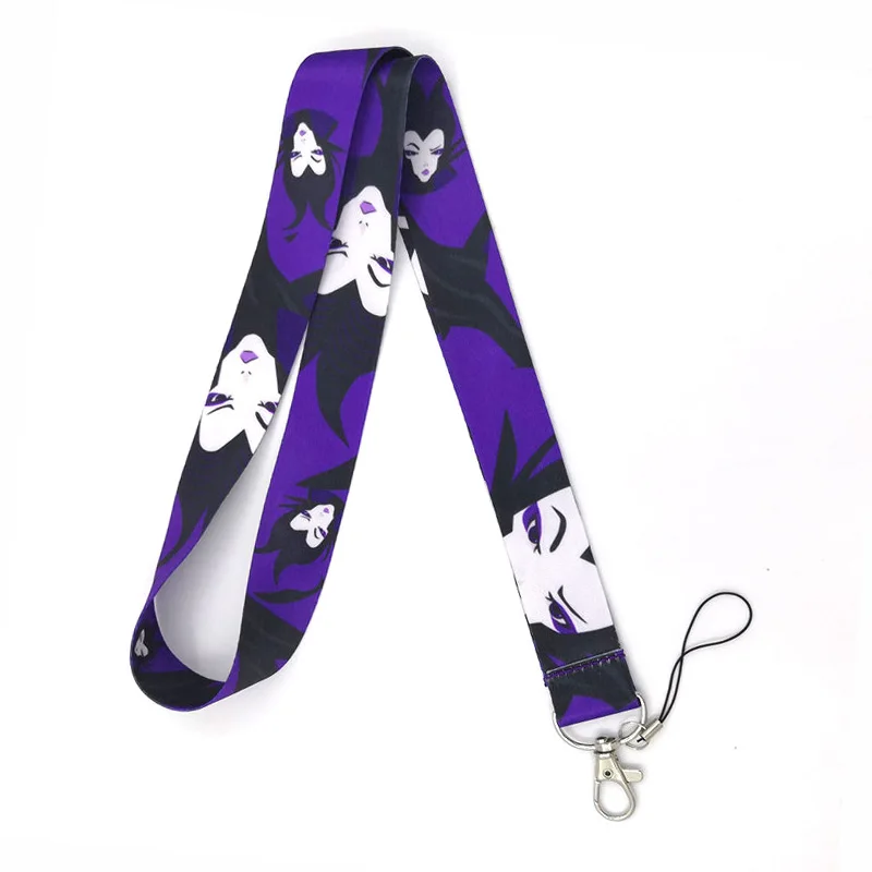 Regooly RE176 Maleficent Angelina Jolie keyrings gifts key keychain necklace Cartoon Neck Strap ID badge holder Lanyard present