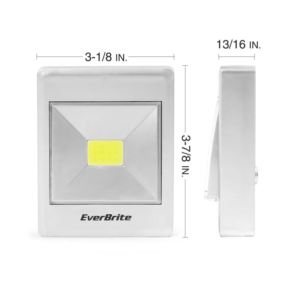 EverBrite ночные огни COB беспроводные аварийные огни магнитные, новинка квадратная спальня лампа для шкаф для малыша кемпинг(2-pack
