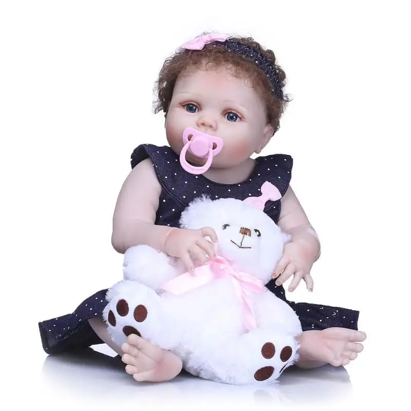 NPK милый 22 дюймов мягкий силиконовый Reborn Baby Doll Реалистичная имитация новорожденной девочки купальные игрушки детские игрушки Americadoll