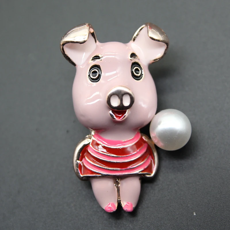 

RHao Kawaii Pink Clothes Pig Brooches for Women Girls Enamel pig pins Clothes jewelry accessories hijab pins Kids Scarf clips