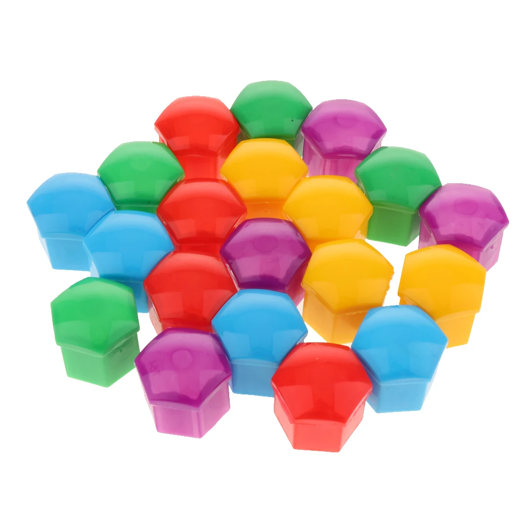 20 Pcs Plastic Hexagonal Socket Car Wheel Hub Screw Cover 19mm Waterproof Rustproof Wheel Lugs for Universal Vehicles