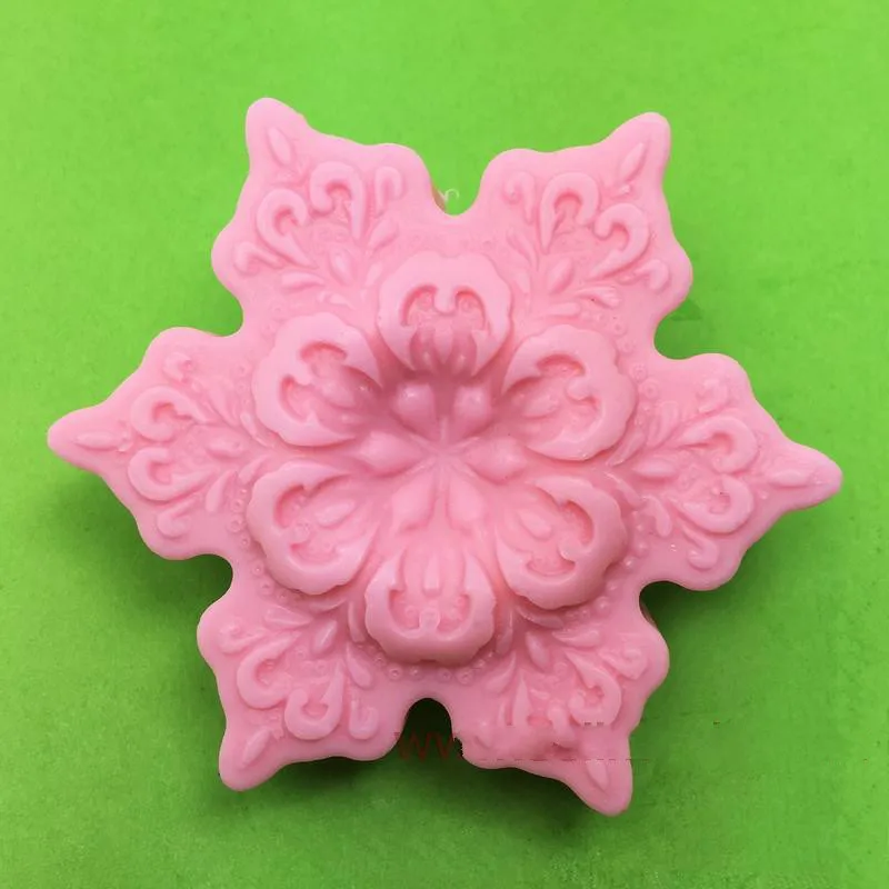 

Star Shape Flower Pattern Craft Soap Making Mold Silicone Material Handmade Soap Mould