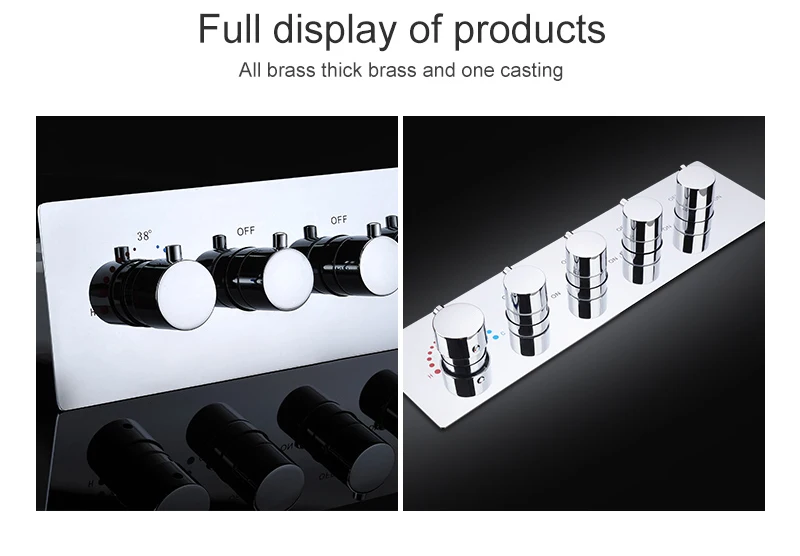 Big 20 Inch Overhead Ceiling LED Rain Spa Shower Head Set Bathroom 5 Function Temperature Controller Shower 3 Wall Body Spray (20)