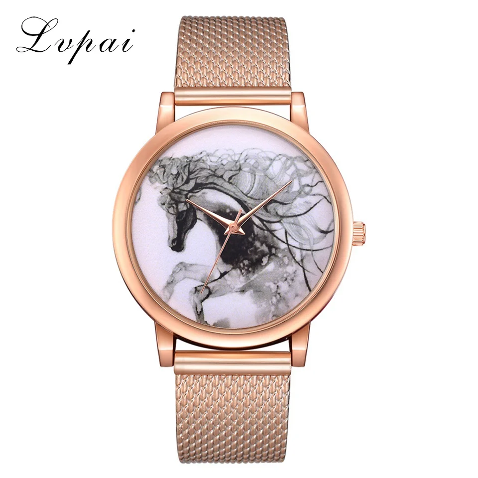 

New Fashion Brand Women Silicone Watches Women Horse Dial Quartz Analog Wrist Casual Coloful Design Ladies Rose Gold Watch Saat