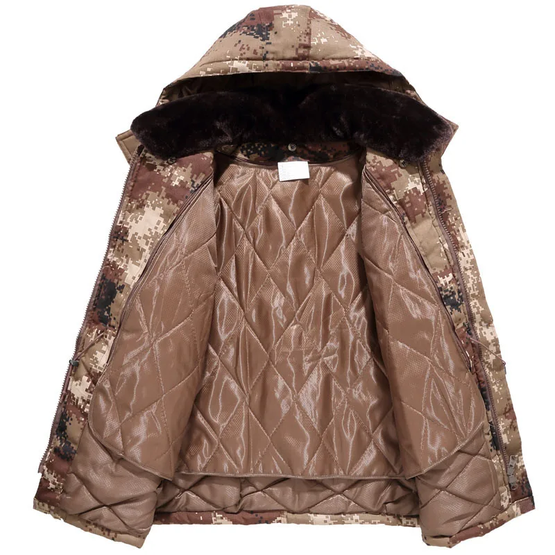 

2019 Mens winter parkas camouflage jacket camo Plus size clothing Army Hunting clothes Military Warm Thick male coat for men