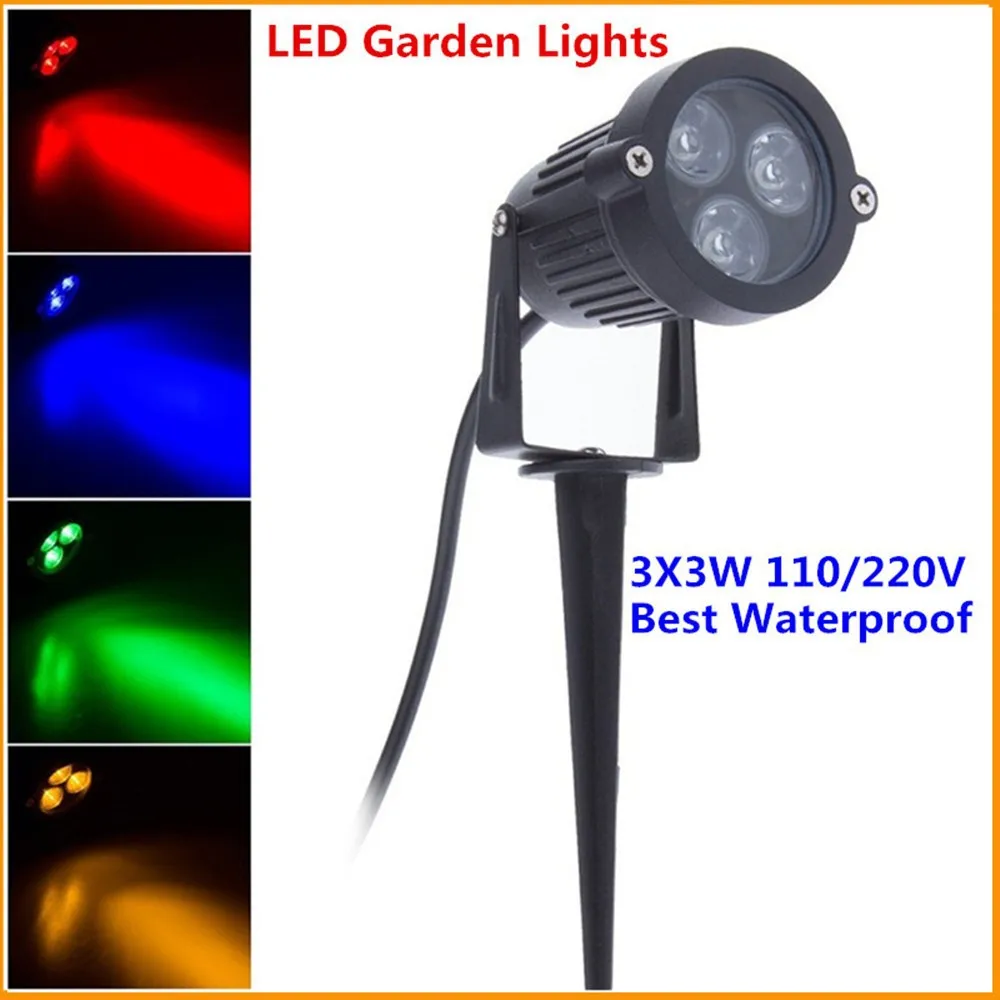 Luz do Jardim ao ar Dc12v 24 v Lâmpadas Led Gramado Luz Paisagem 9 w 110 v 220 v à Prova d' Água Livre Branco Morno Spike Caminho Luzes Led 2 Luminárias gramado
