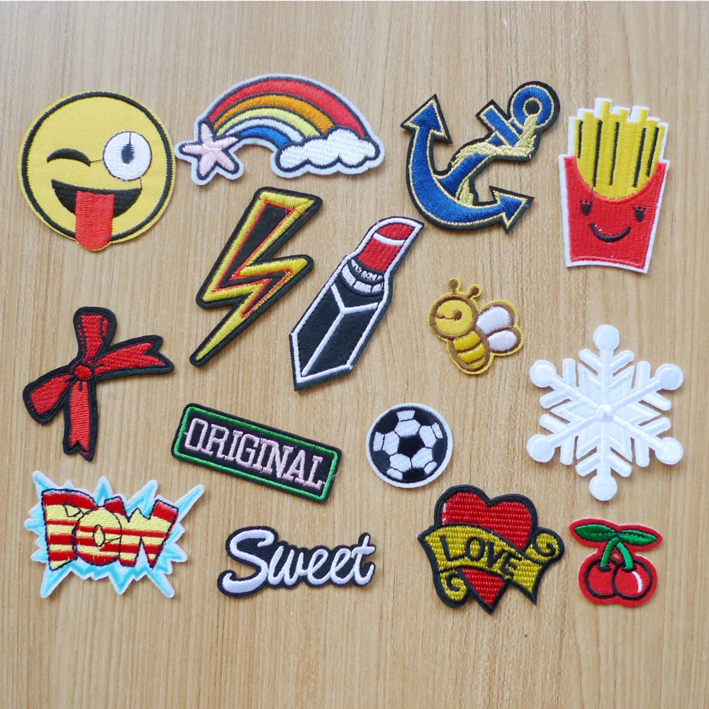 

Love POW Sweet Anchor B Snowflake Applique Embroidered Sewing iron-on patches for garment clothing accessory stripes badges