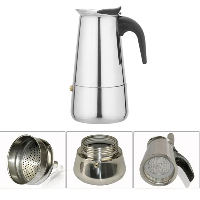 Stainless Steel Percolator Moka Mocha Coffee Maker Tea Pot Kettle Stainless Steel Percolator Moka Mocha Coffee Maker Tea Pot Kettle Teapot Drinkware Barware Supplies