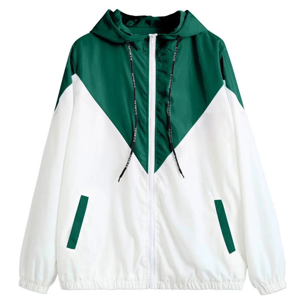 

Windbreak Jacket Women Long Sleeve Hooded Coats Spring Autumn Casual Basic Jackets