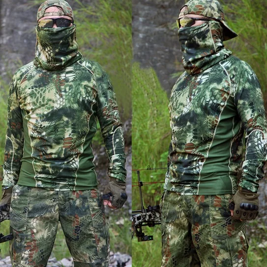 Kryptek camouflage Hunting Clothes Outdoor Sports Quick dry t shirt Military tactical gear