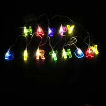 Multicolor Brief Glücklich Geburtstag Leuchtet kinder Kinder jungen mädchen 30 40 50 60 jahre erwachsene Geburtstag baby shower Party Dekoration(China)