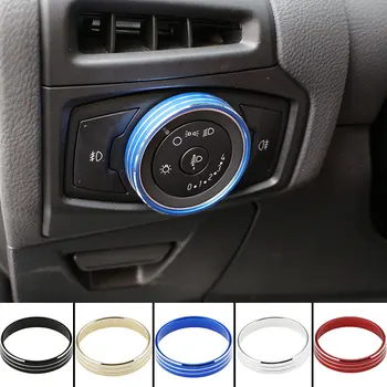 

Jameo Auto Car Headlight Switch Knob Circle Protection Cover Trim Stickers for Ford C-MAX CMAX C Max 2017 2018 Accessories