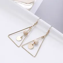 Free shipping Style restoring ancient ways of long triangle hollow out eardrop temperament of natural wood stud earrings woman