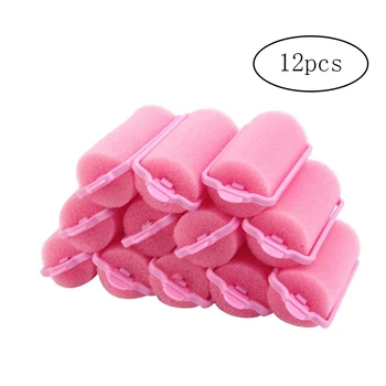

12 Pcs Sponge Hair Curlers Foam Soft Round Sponge Balls Curlers Hair Roller Bun Tool Hair Curler Ball Random Color Colorful