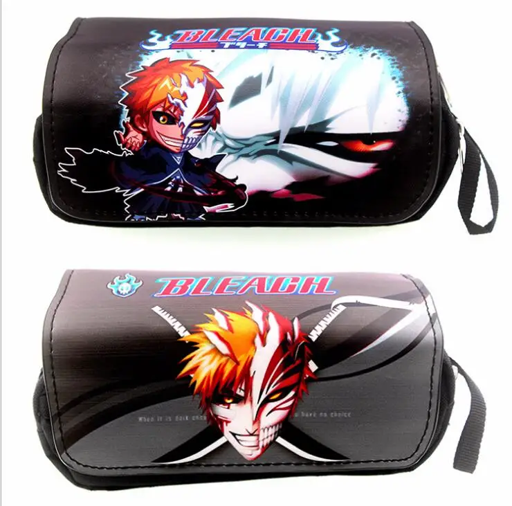 

Anime BLEACH Kurosaki ichigo Cartoon Pencil Case Canvas Zip Super Big Capacity Pen Bag Makeup Stationery Office School Supplies