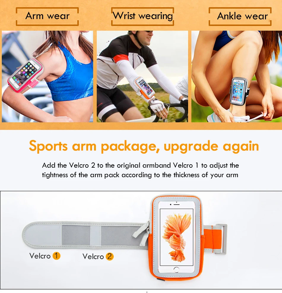 !ACCEZZ Gym Sports Running Armbands 4.75.8 inch For Oneplus 5 iPhone 7 6 8 Plus Xiaomi 6 Sport Bag Universal Phone Cover Holder (1)