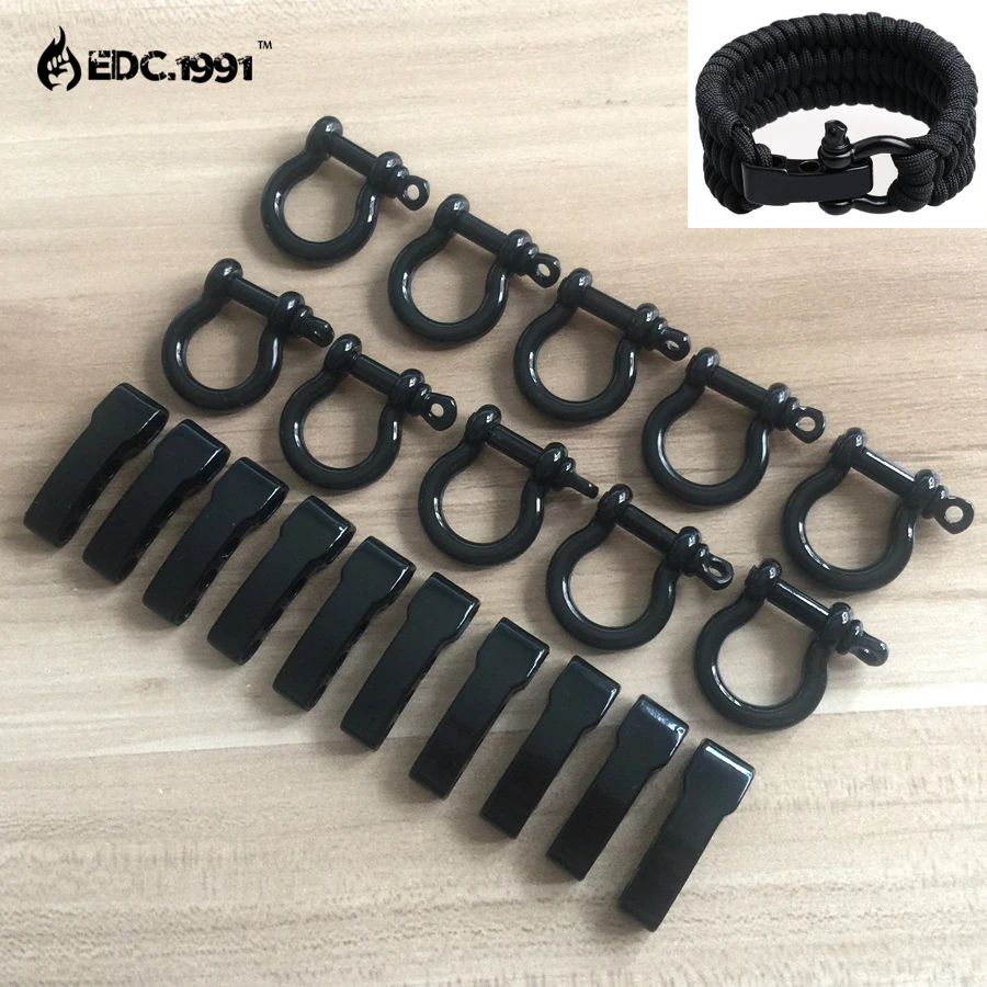 200pcs/lot Steel Anchor Shackle Outdoor Camping Survival Rope Paracord Bracelet Buckles black 200pcs/lot Steel Anchor Shackle Outdoor Camping Survival Rope Paracord Bracelet Buckles black