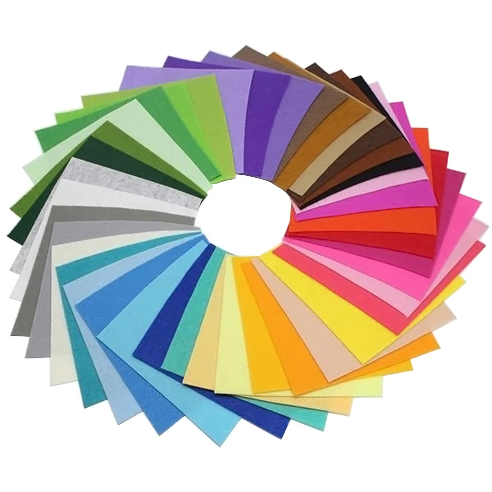 

40pcs Non-Woven Felt Fabric High Quality Mix Color Soft Polyester Felt Squares Sheet For Patchwork Sewing DIY Craft