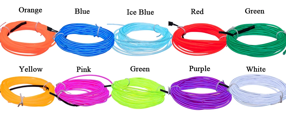 1 м/3 м/5 м 3В гибкий неоновый светильник светящийся EL провод веревка лента кабель полоса светодиодный неоновый свет Обувь Одежда автомобиль водонепроницаемый светодиодный