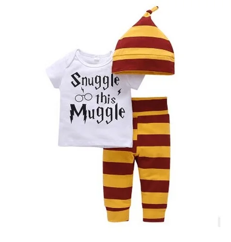 Newborn Baby Boy Girl Clothing Set 2019 Summer Snuggle This MuggleTops Harri T-shirt+Pants Infant Toddler Kids Outfit Newborn Baby Boy Girl Clothing Set 2019 Summer Snuggle This MuggleTops Harri T-shirt+Pants Infant Toddler Kids Outfit