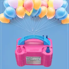 220V agujero doble AC inflable eléctrica globo de aire eléctrico de la bomba de bomba para inflar globos portátil soplador de aire